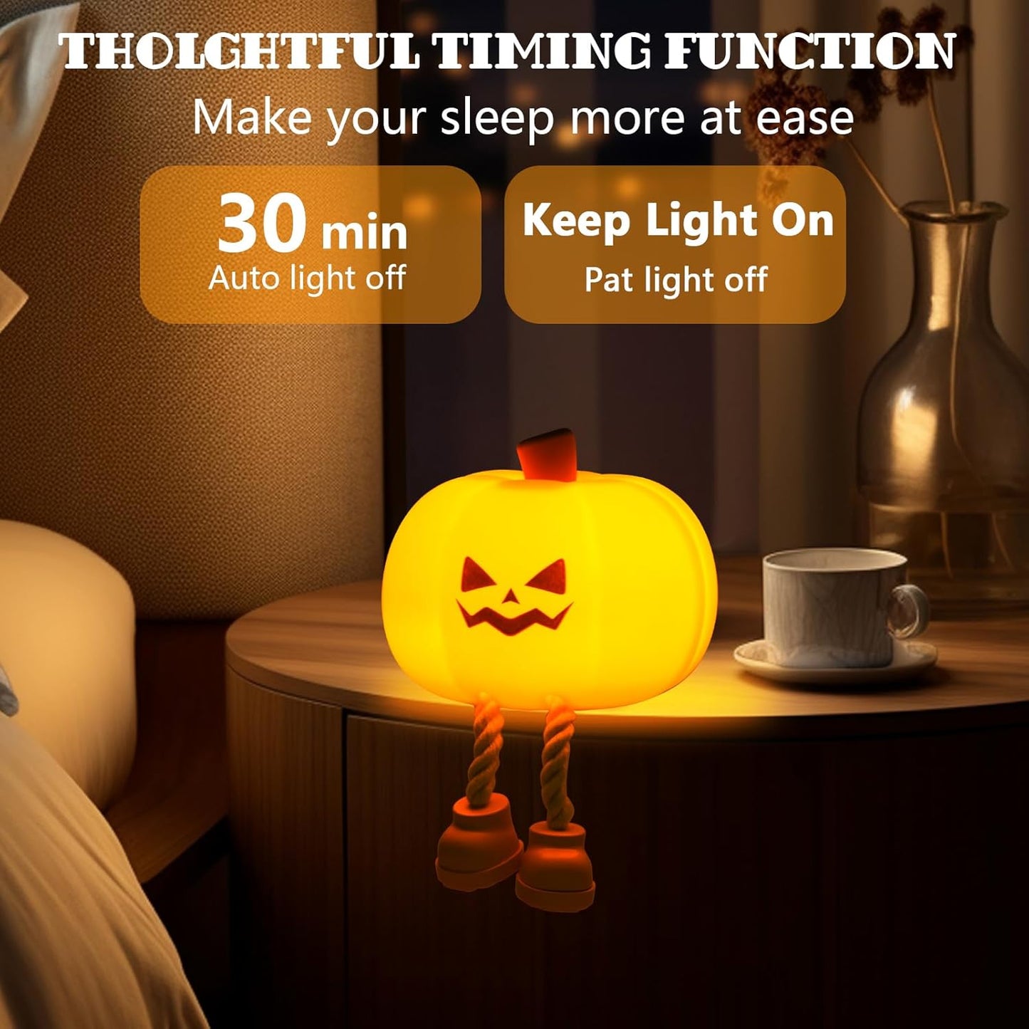 🎃 Halloween pumpkin night light! Cute and soothing✨